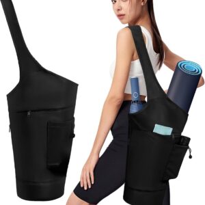 Large Waterproof Yoga Mat Carry Bag with Adjustable Shoulder Strap and Full Zipper